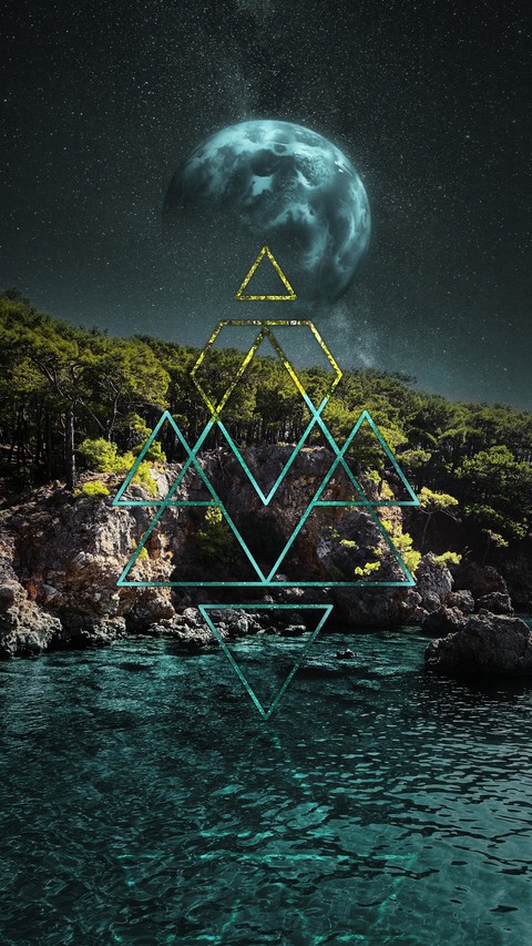 обои galaxy, pyramid