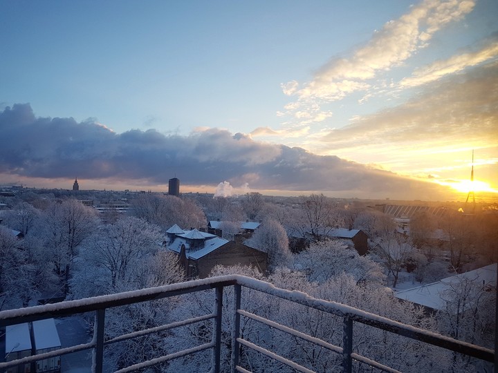 early morning above the town
