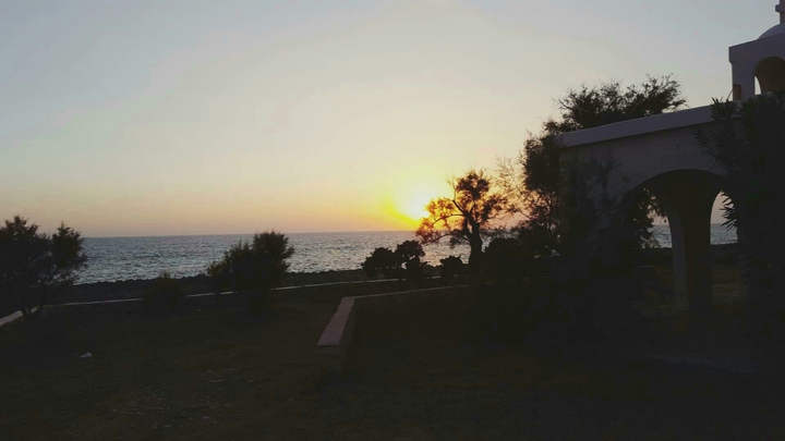 Sunset by the church.