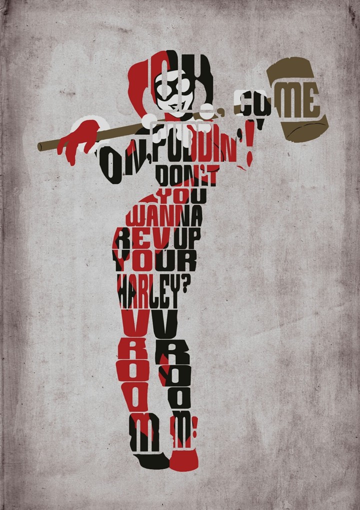 Artistic Harley Quinn Typography