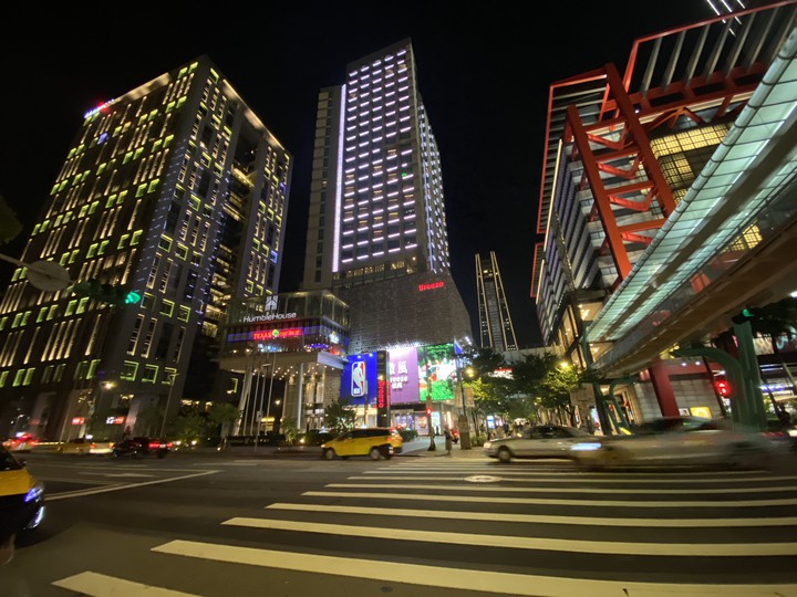 At night