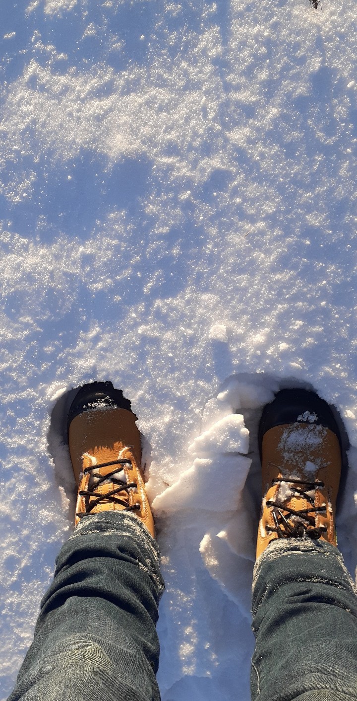 walking in the snow
