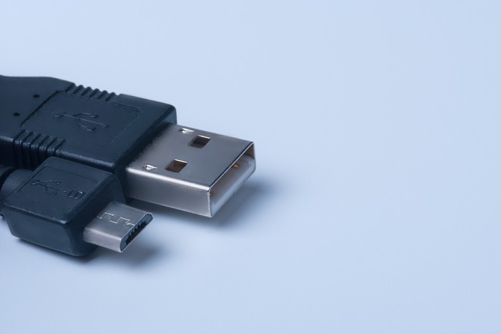 USB cable  isolated on white background.