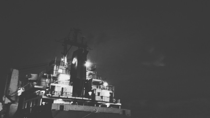 black & white ship