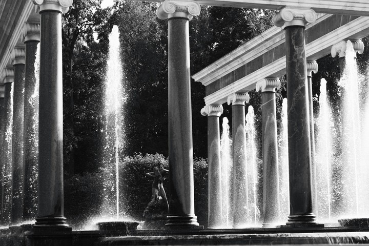 in the gardens of Peterhof