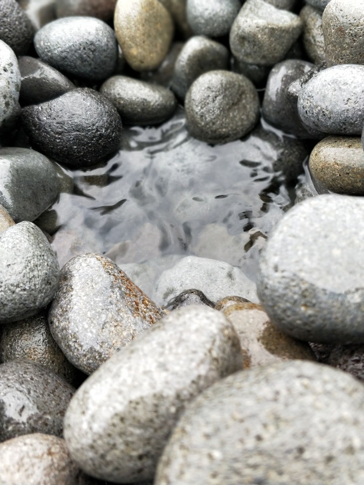 Wet pebbles