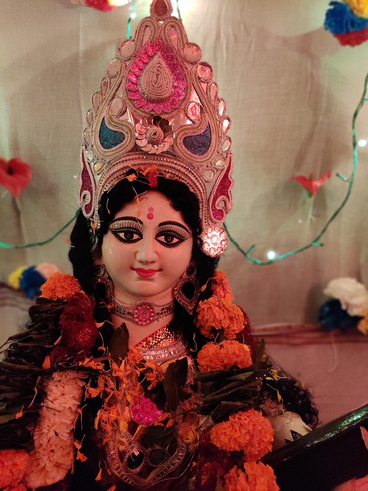 goddess saraswati... Puja in our home