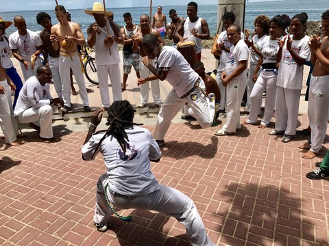 Capoeira mixes martial art, sport and music. Afro-brazilian