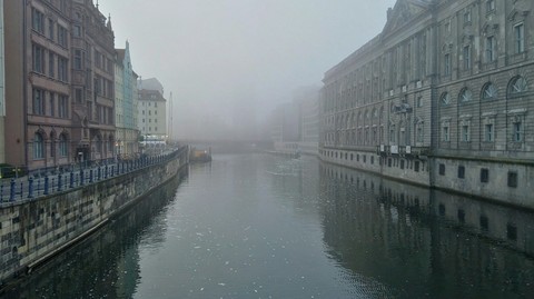 foggy day in berlin