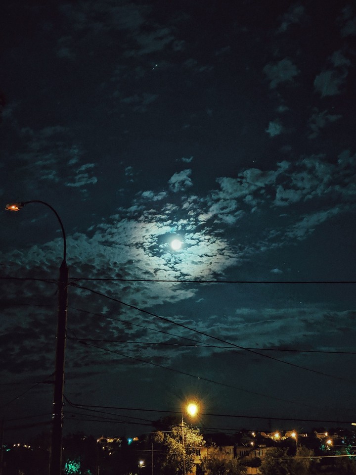 Full moon in the midnight