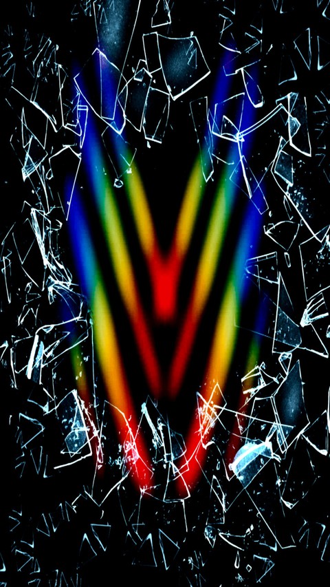 broken ice with rainbow