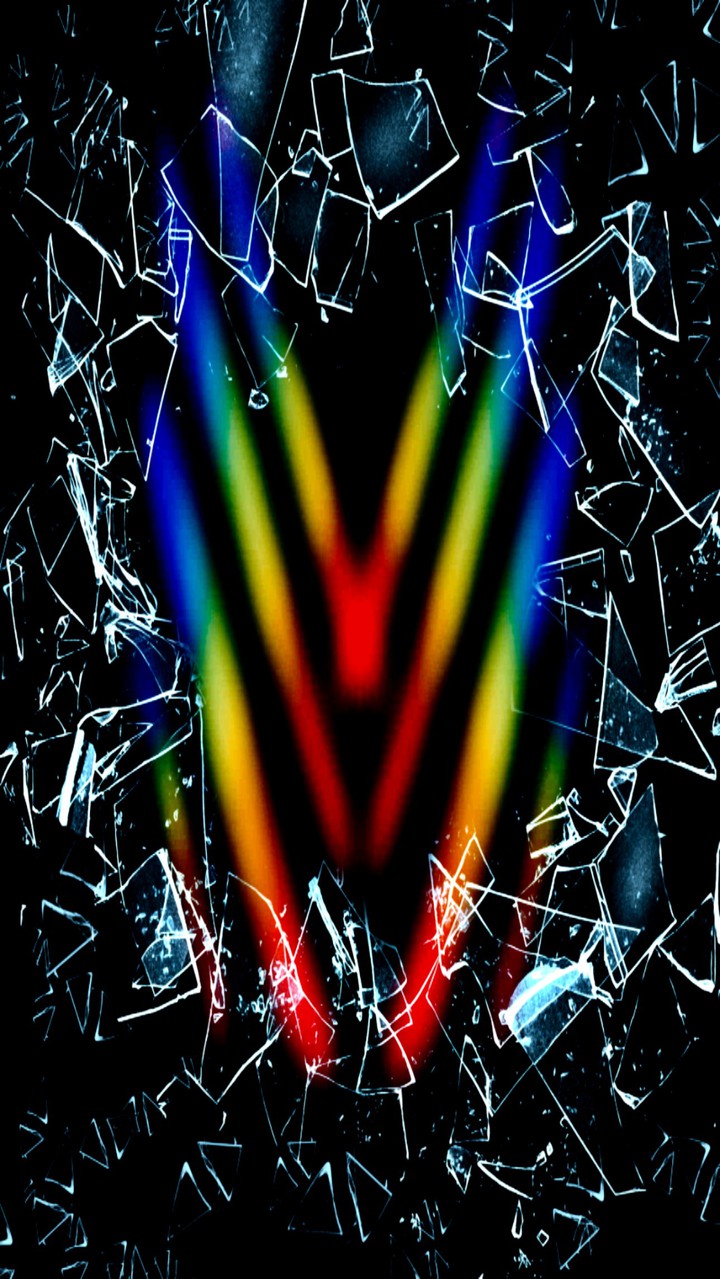 broken ice with rainbow