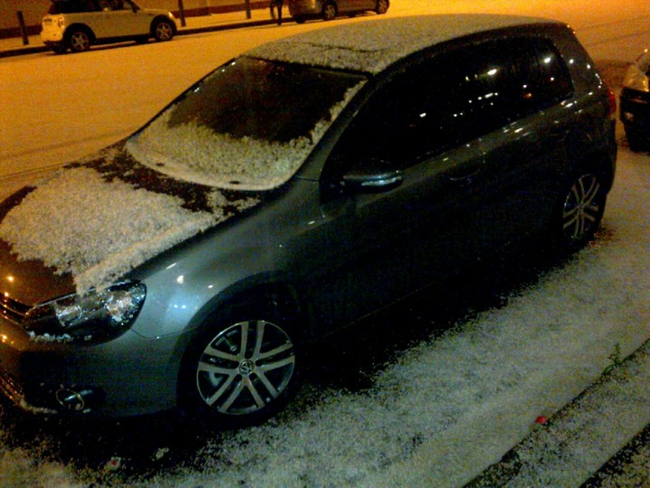 After hail storm in CBD