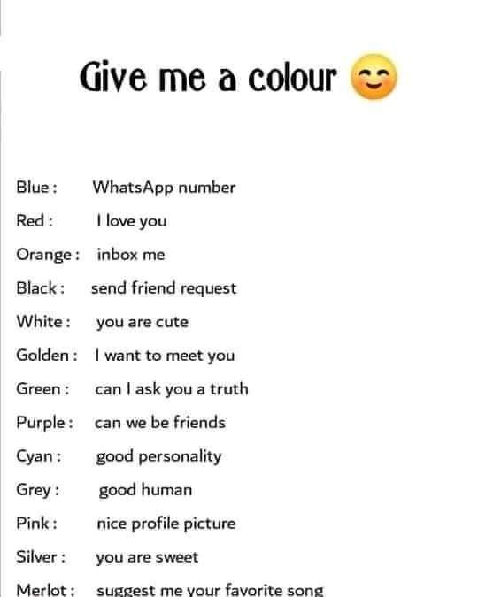 "'"""' Colour Name """"""Meaning"""""""