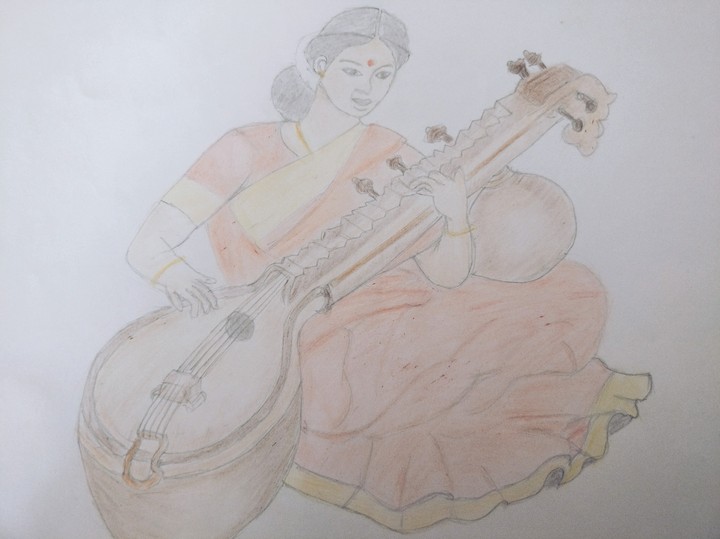 Woman with Veena