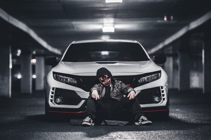 White Car and A Boy