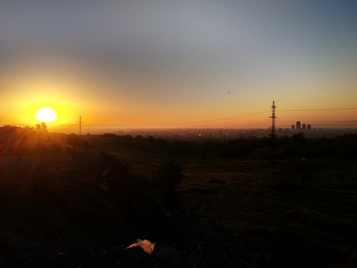 Sunrise in Grozny Chechen republic