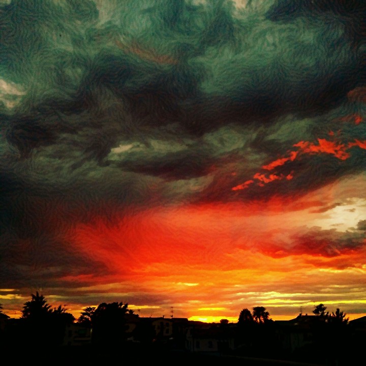 sunset oil on canvas