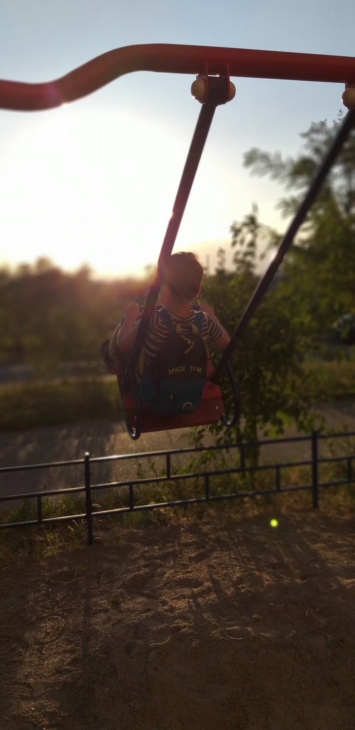 Swinging in the sunset