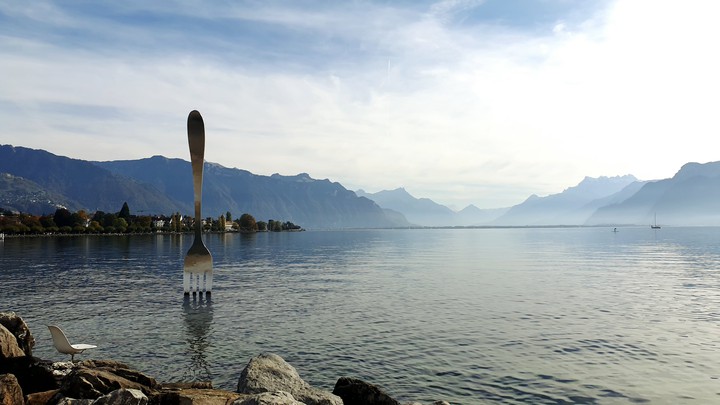 Giant forke in the lake
