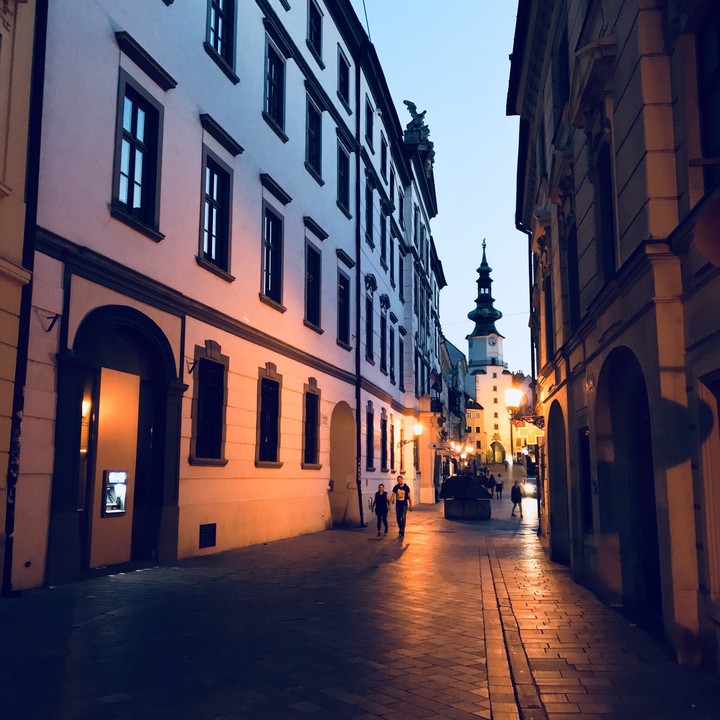 Bratislava old town just before sunset