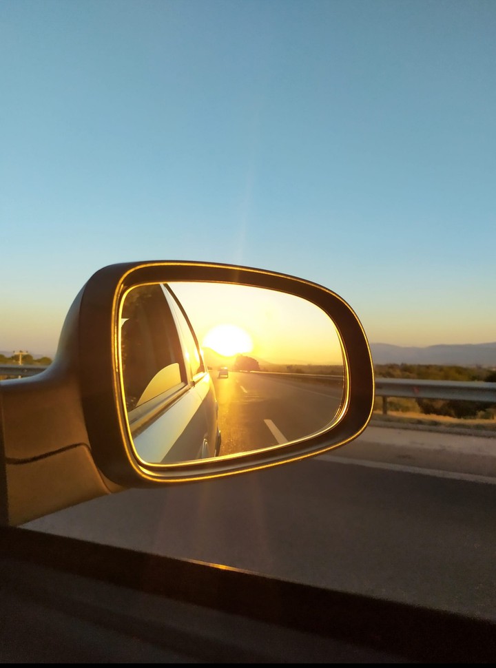 sunset on the road