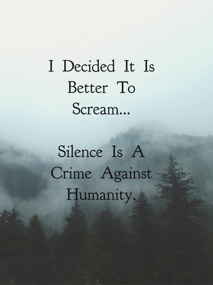 Silence is a crime