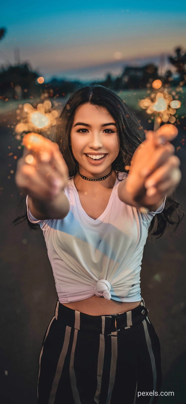 girl with fireworks