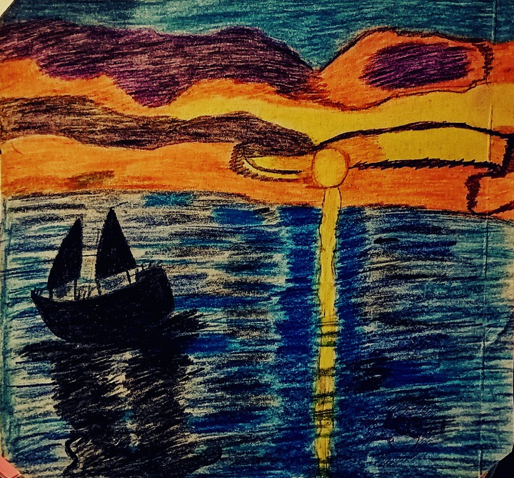tramonto sul mare