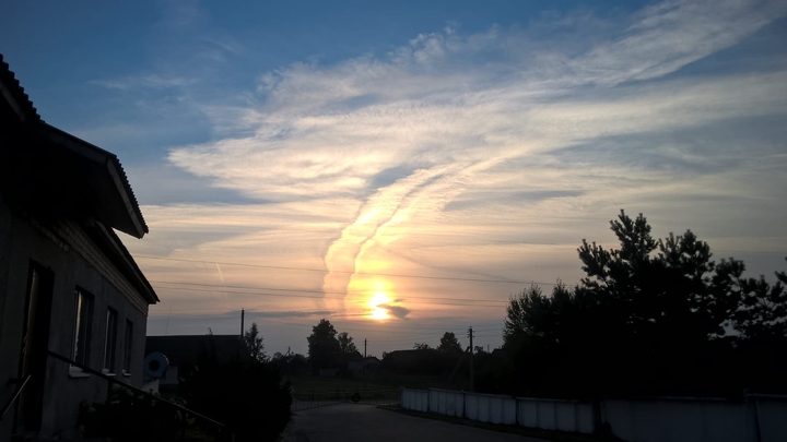 на закате