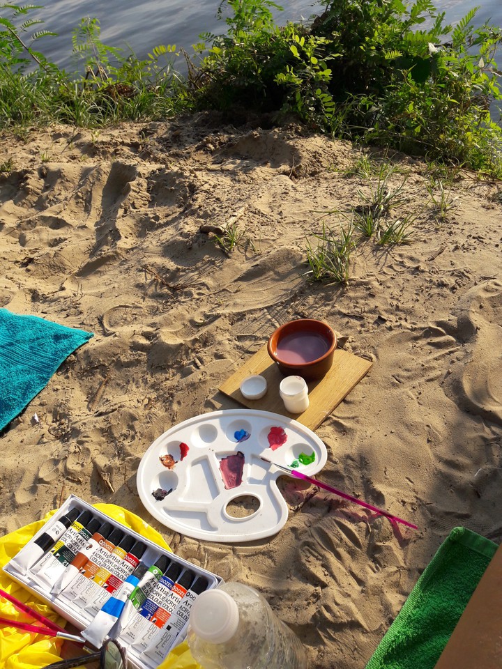 drawing on the beach