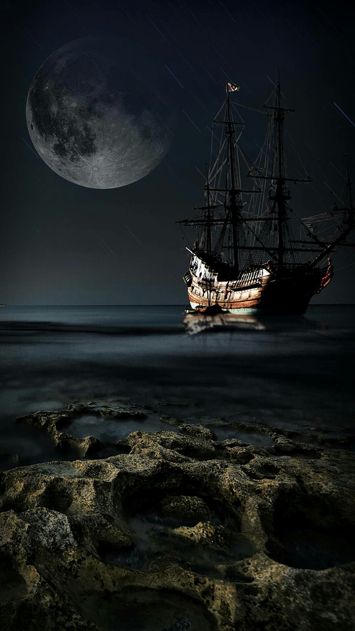 Dark moonlight. view