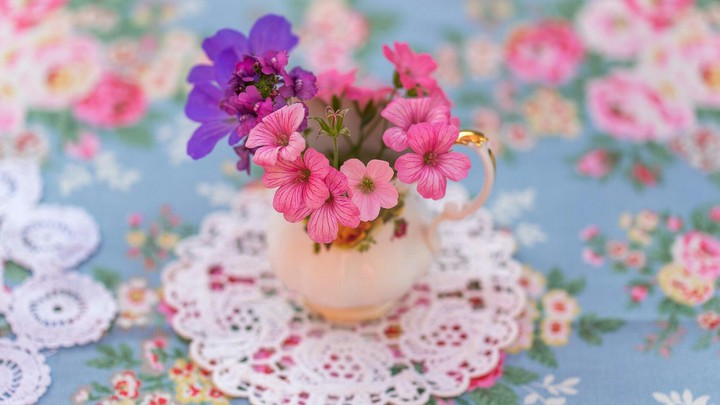 tiny flowers on vase