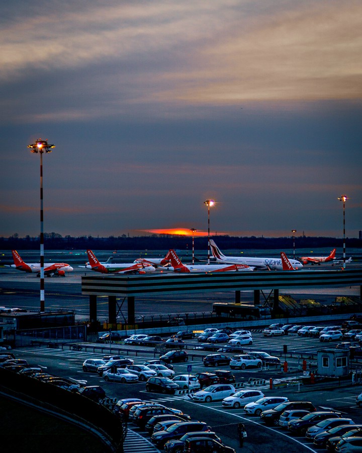 sunrise at airport