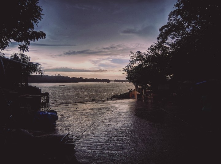 down to the river.