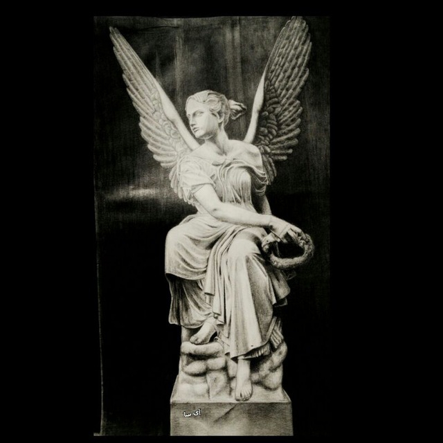 Aisa,pencil sketch,statue