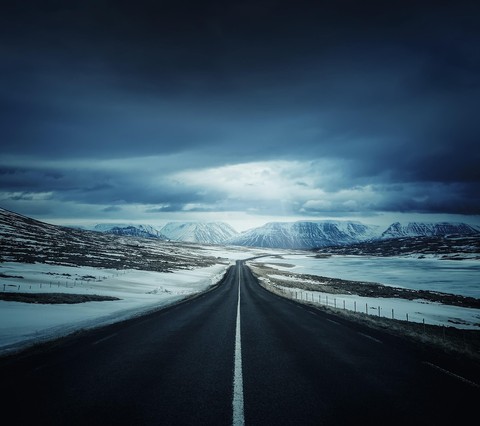 lonely winter road