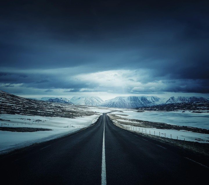 lonely winter road