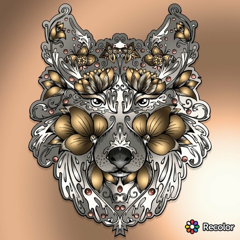 wolf, coloring wallpapers
