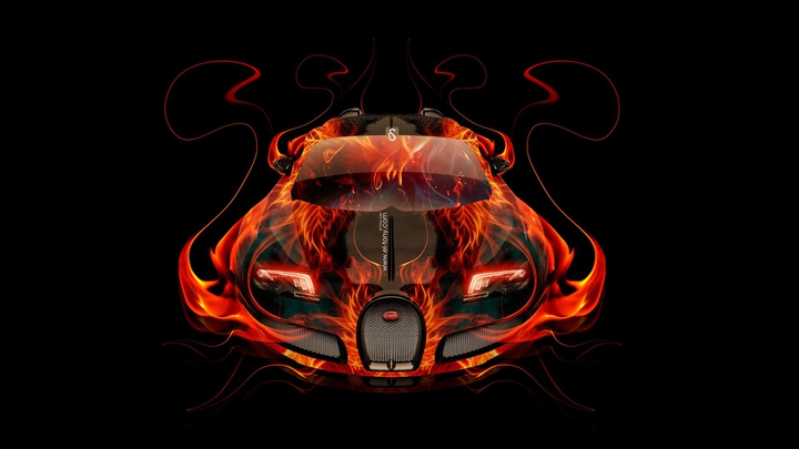 fire Bugatti