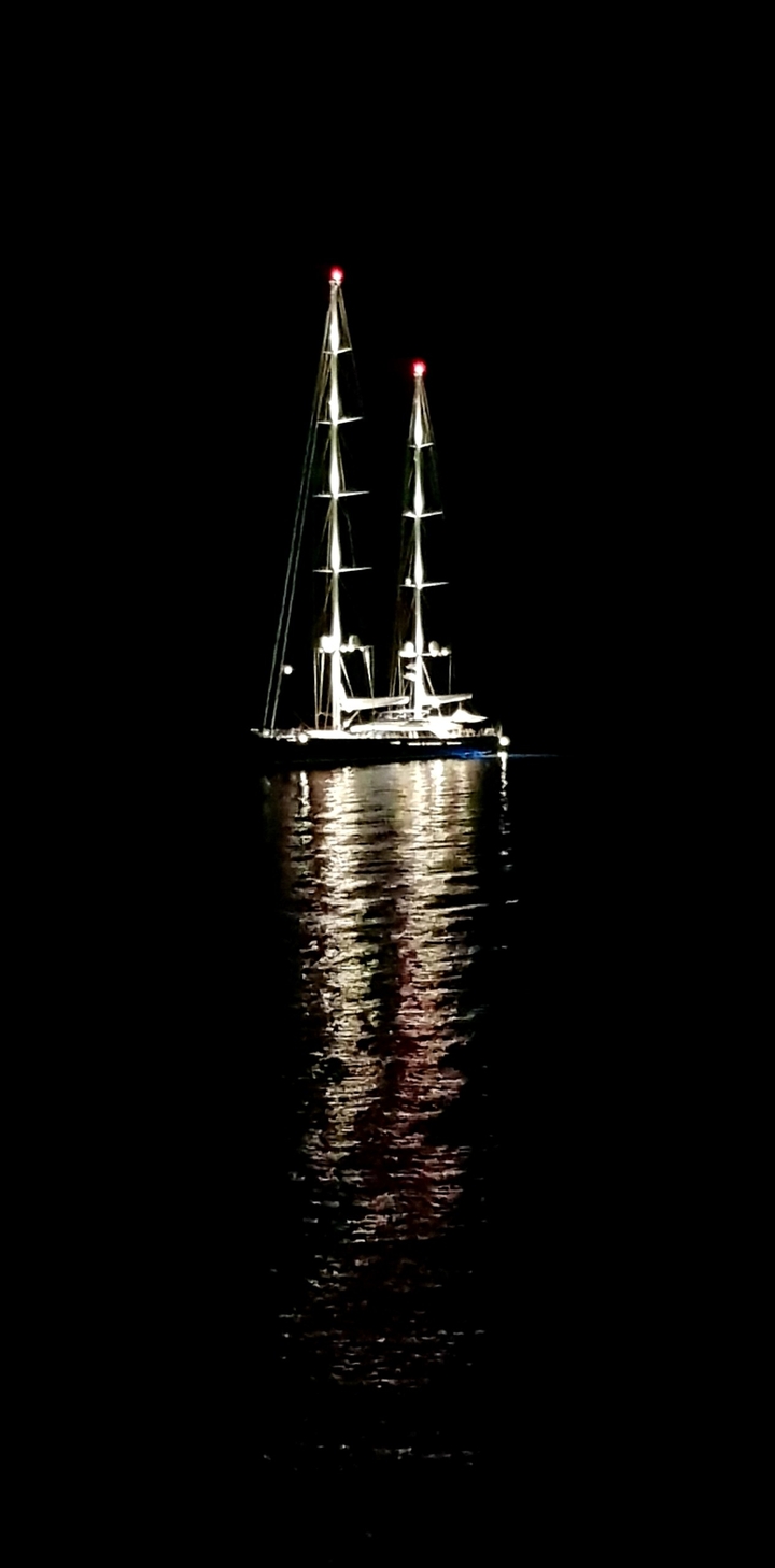 Sail boat in the night