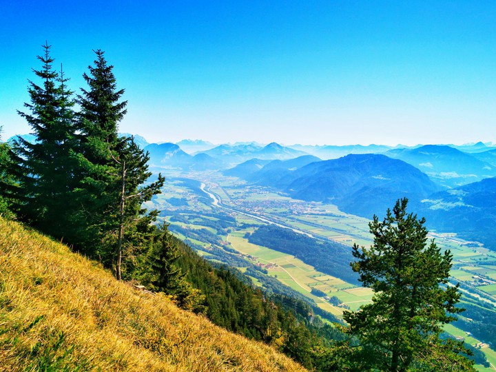 the inn river valley seen in summer