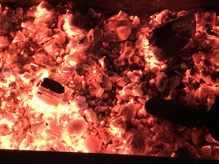 burning coal