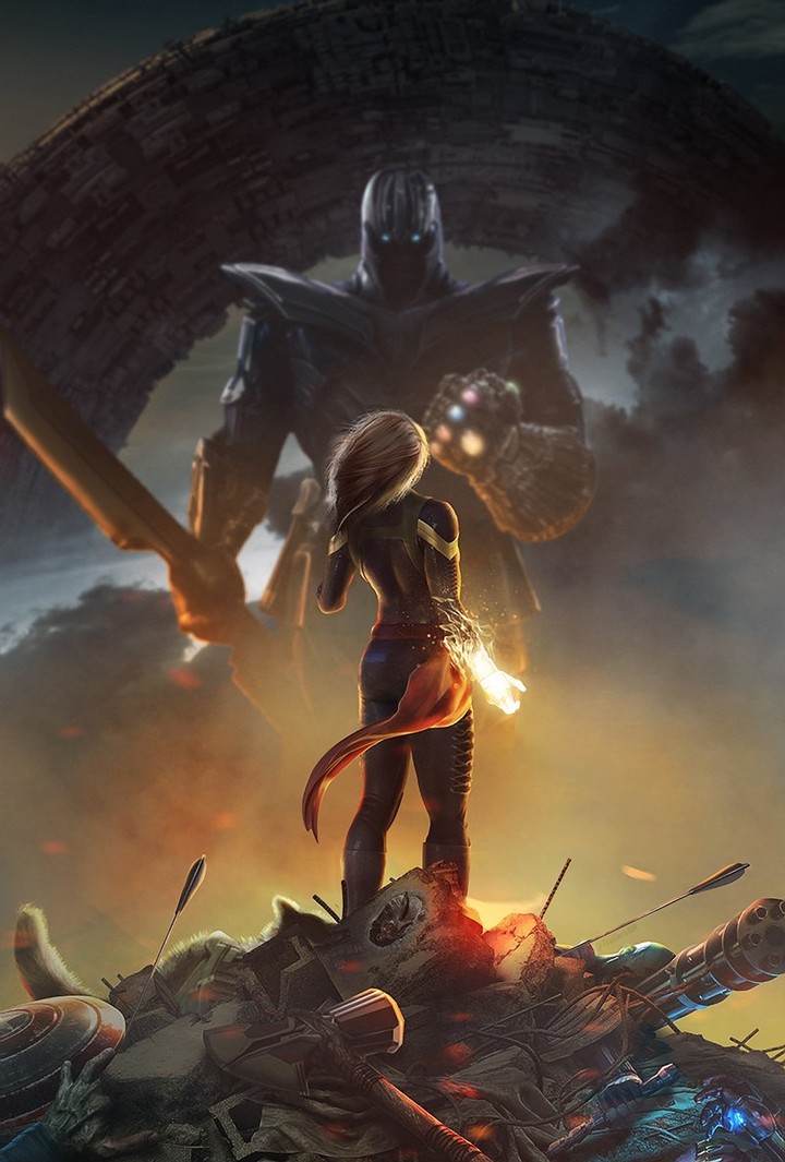 Captain Marvel vs Thanos