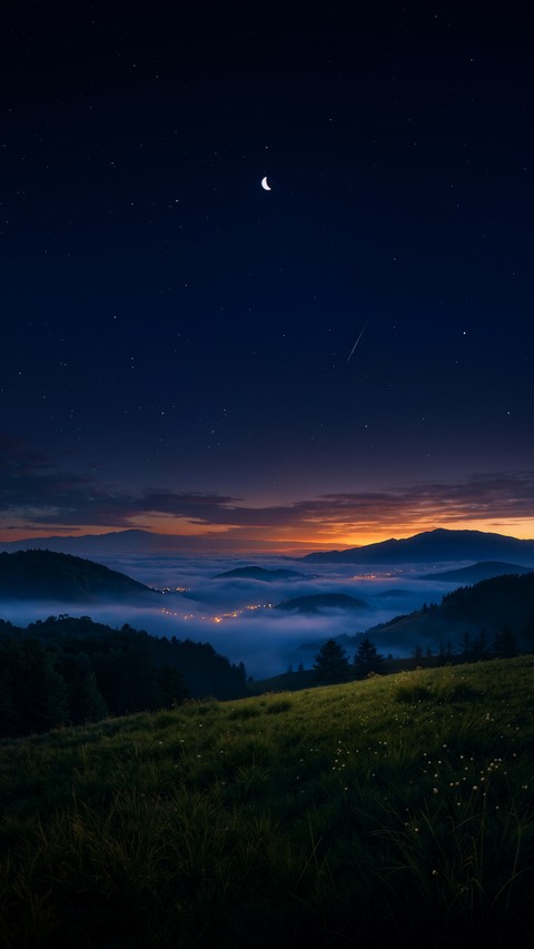 обои afterglow, hill