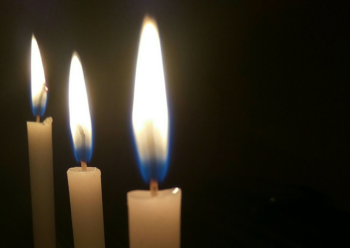 The burning candles...