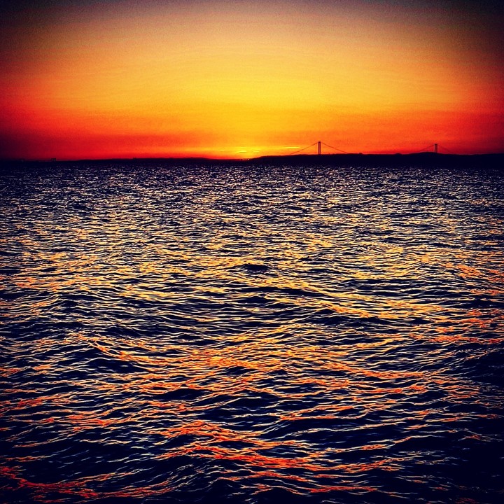 istanbul bosphorus scenery in sunset