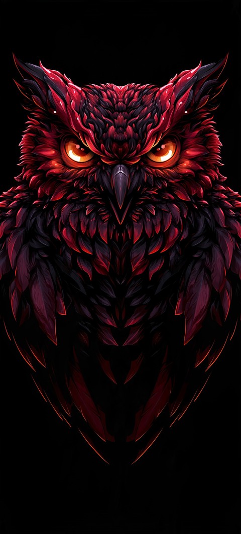 owl, red wallpapers