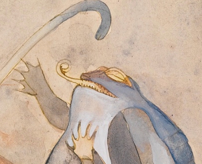 Frosch mit Schildkröte (Detail)