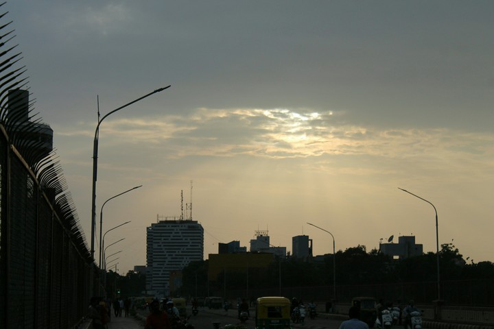 Sun behind clouds